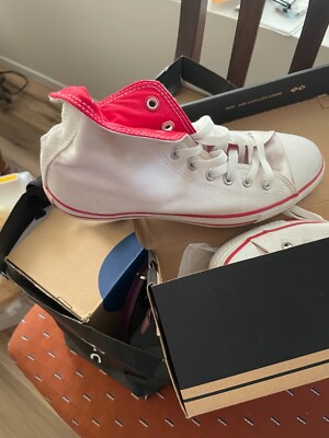 converse (product) red white high top women's 10 new with box