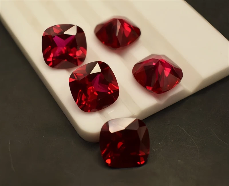 High quality Cushion Cut Red Ruby Lab Created High hardness AAAA+Loose Gem 10pcs - Image 4 of 4