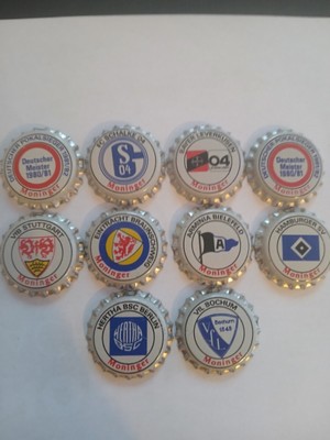 Moninger 1980's 10 Seltene Kronkorken Sammlung Deutschland Bundesliga Bottle Cap