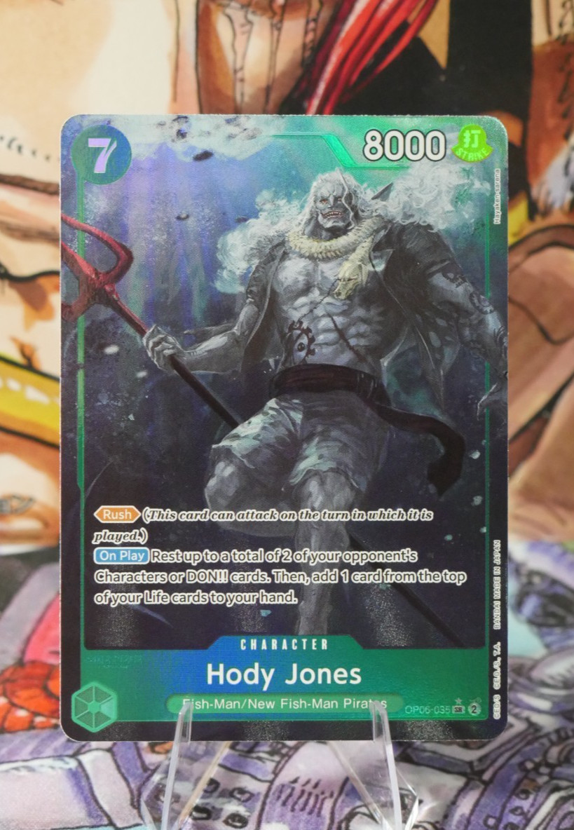 One Piece TCG - Hody Jones OP06-035 SR Alt Art - Wings Of The Captain ENGLISH NM