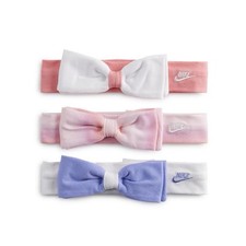 Nike Baby Girls  3-Pack Headband Set, 0-6 Months, Pink/White/Purple NEW
