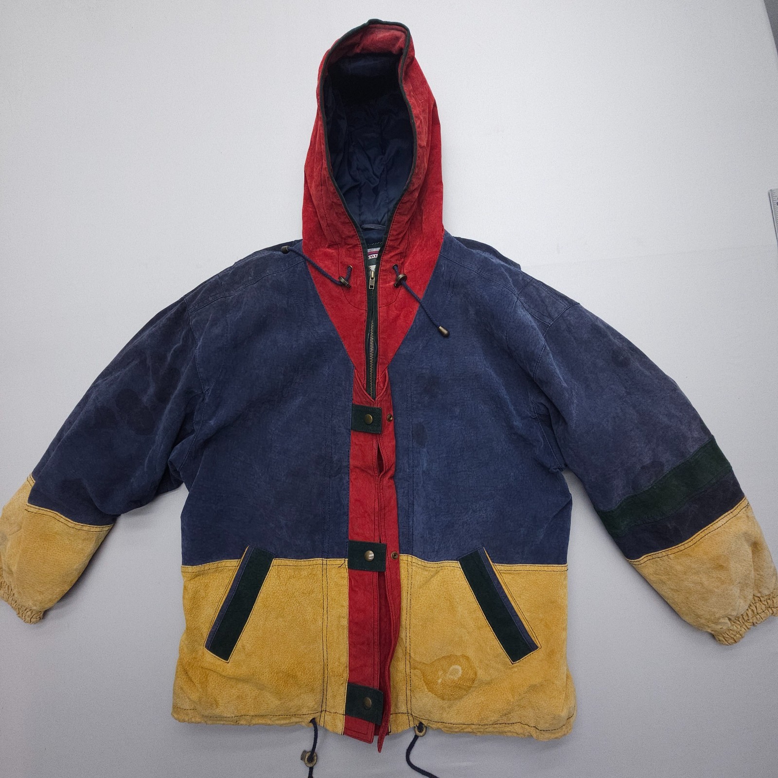 Vtg Bad Lands Outerwear Patchwork Suede Leather J… - image 1