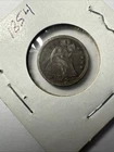 1854 w Arrows Seated Liberty Dime Silver