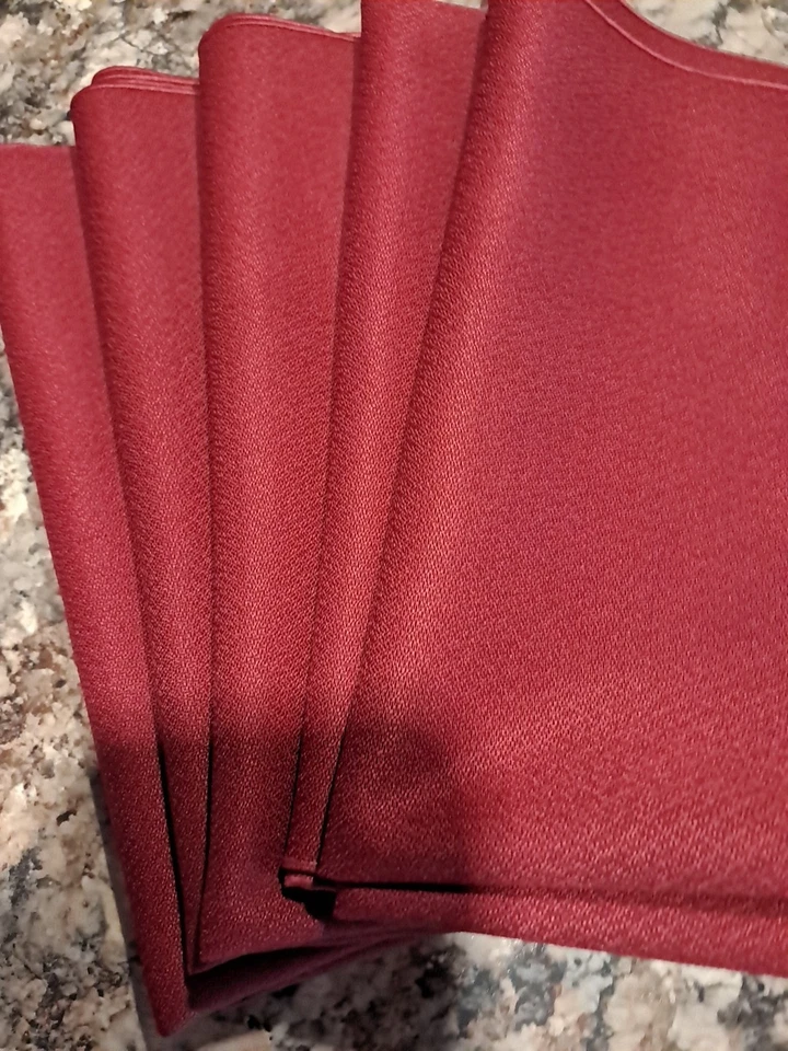 Set Of 10 Dinner Napkins Cranberry Color Cotton Polyester Blend 20x20" - Image 3 of 4