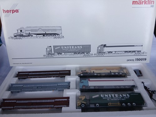 Märklin 47413 H0 Niederflurwagen-Set Ergänzungsset "Herpa Monument | Condition: Gebraucht