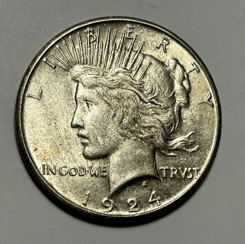 1924 S PEACE DOLLAR AU+