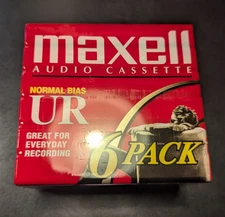 Lot of 6 Maxell Normal Bias UR 60 Minute Audio Cassette Tape SEALED NEW!