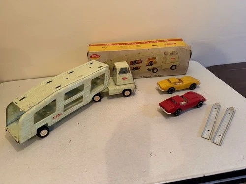 Mini-Tonka Car Carrier No. 1096 Green with Original Box