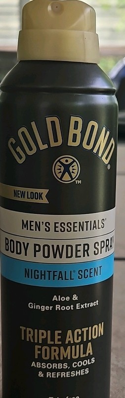Gold Bond Men's Essentials Body Powder Spray Nightfall Triple Action 7 oz