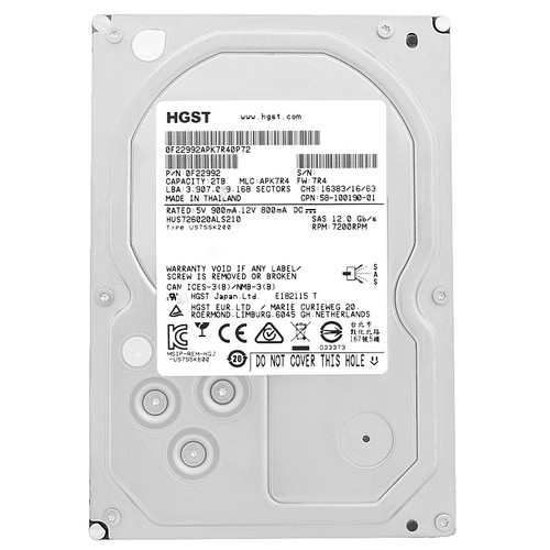 HGST 2TB HUS726020ALS210 7200RPM 128MB Cache SAS III 3,5" Pollici | eBay