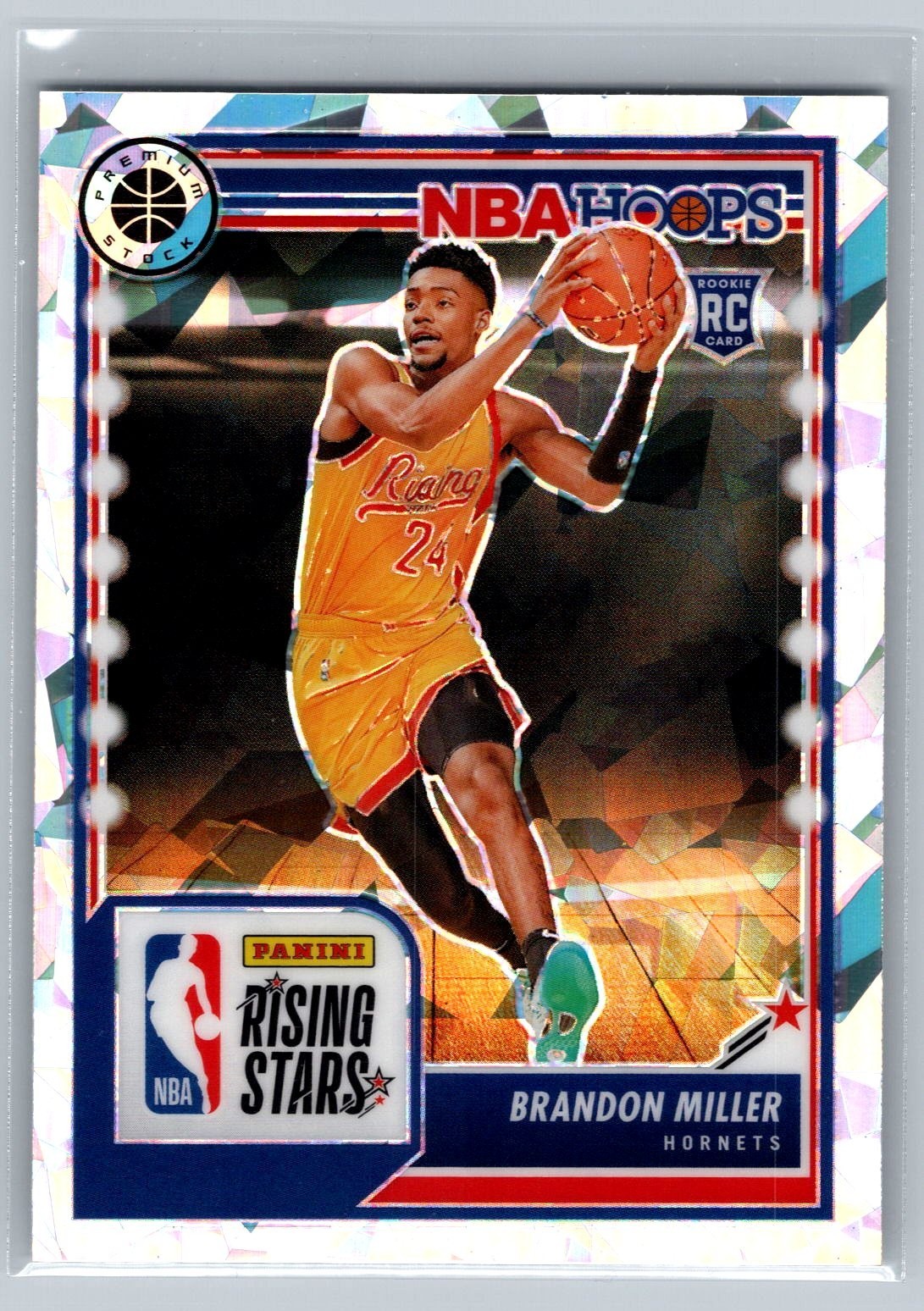 2023-24 Panini NBA Hoops Premium CRACKED ICE #298 Brandon Miller RC Hornets