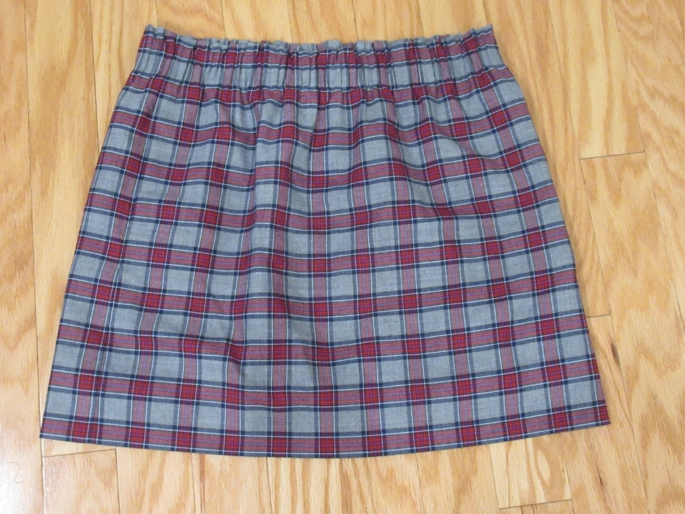 Falda J Crew 06308 para mujer a cuadros cintura elástica mezcla de lana bolsillos laterales 12
