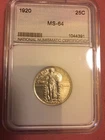 1920 Standing Liberty Quarter... NNC Graded MS64