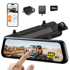 4K Dual Dashcam with 10" Touch Screen, Front and Rear Recording, Night Vision, G