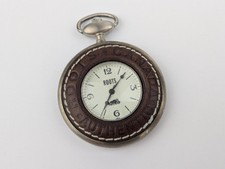 Vtg NEW OLD STOCK Roots Canada Pocket Watch R208 W/ Fob Chain 46mm Leather Bezel