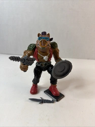 Vintage 1988 Bebop Teenage Mutant Ninja Turtles Soft Head Figure 100% Complete