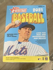 Factory Sealed 2021 Topps Heritage Baseball Cards 8 Pack Blaster Box