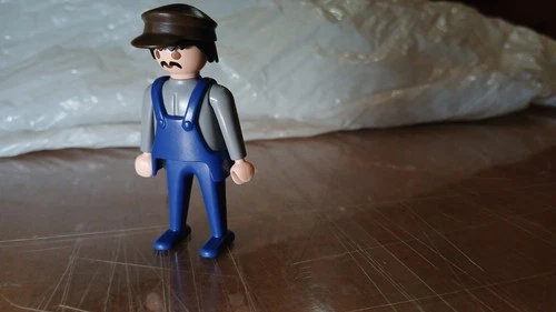 Playmobil VTG Train Worker with Gray Shirt from Set 4032 / 4033 / 4034 / 4054