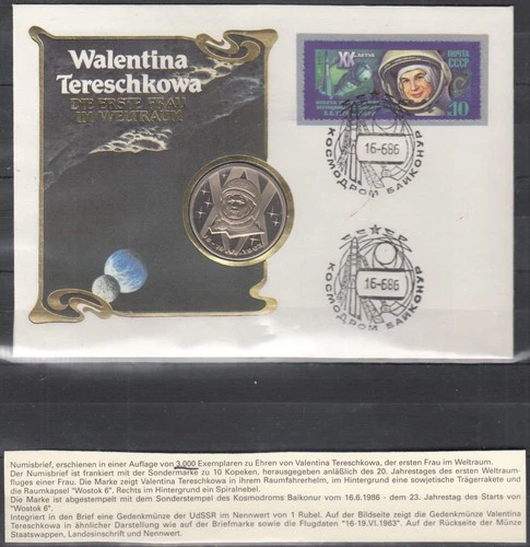 A4 RUSSIA 5153 CFDC SPACE VALENTINA TERESHKOVA MEDAL FDC
