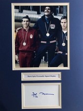 Swimming Mark Spitz Signed 16" X 12" Double Mounted Display