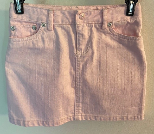 CUTE Ralph Lauren Big Girl's Sz 6X Denim 5 Pocket Light Pink Mini Skirt