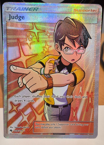 JUDGE 2018 POKEMON LOST THUNDER FULL ART TRAINER #209/214 Q7217-6