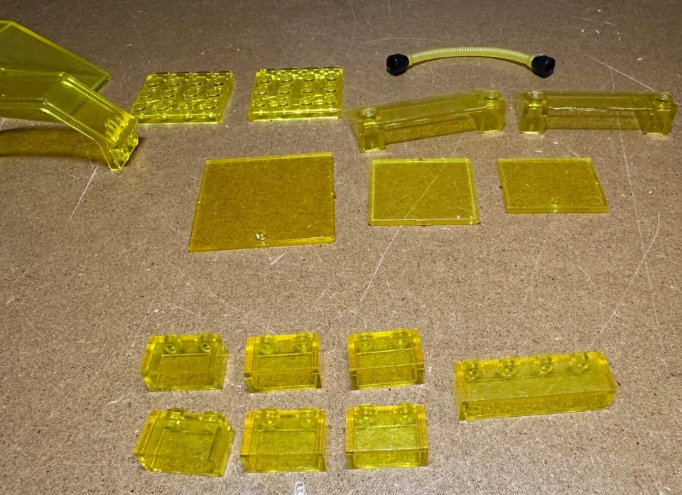 批量老式乐高太空跨黄色半透明盘子件和砖块 * 阅读 * — 第 4/4 张图片