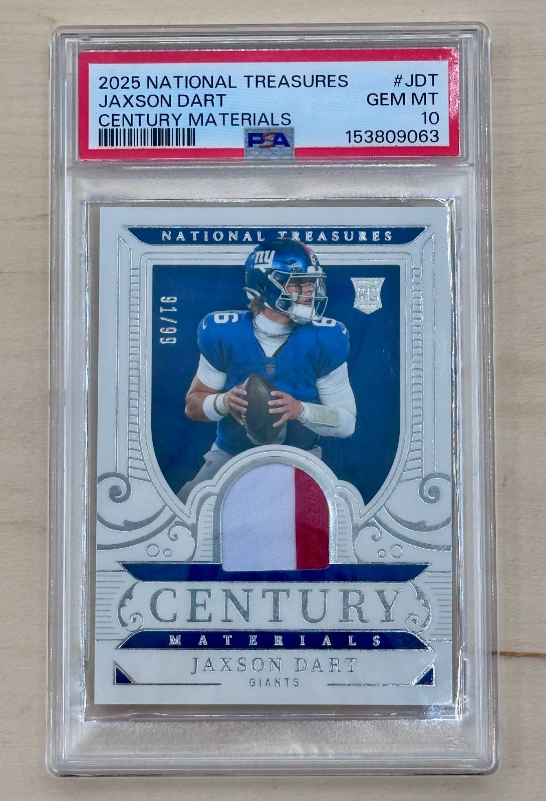 Jaxson Dart Panini National Treasures Century Materials #JDT Base
