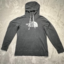 The North Face Half Dome Hoodie Womens Size Large Black Cotton Logo Sweatshirt