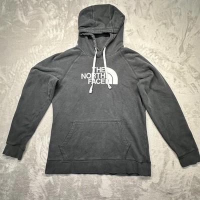 The North Face Half Dome Hoodie Womens Large Black Cotton Graphic Logo Outdoor
