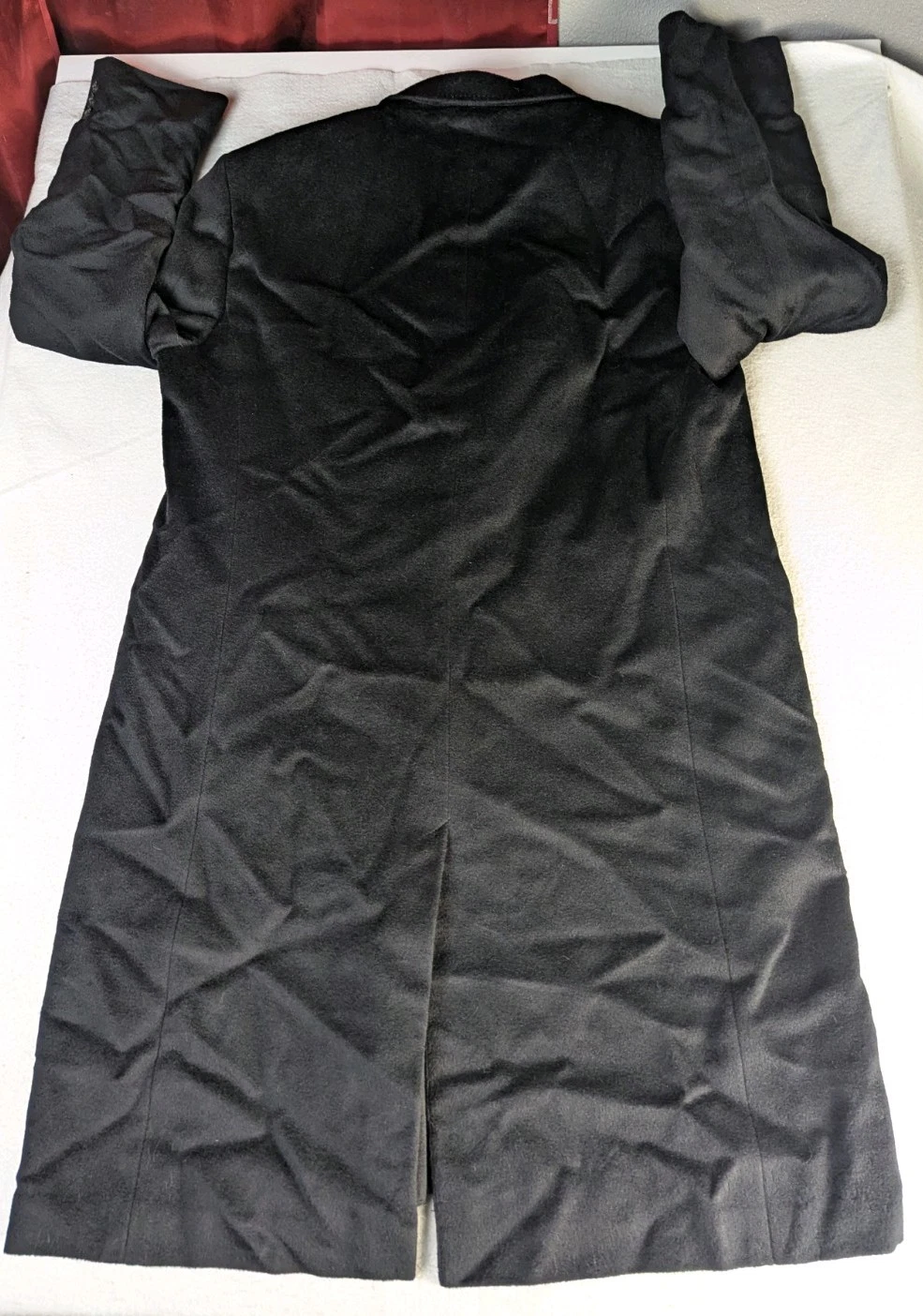 Hickey Freeman Coat Mens 44 Long 100% Wool Black Overcoat Jacket- Union Made - product detail image 21