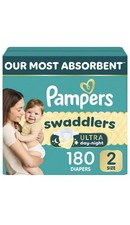 Pampers Swaddlers Ultra Day Night Overnight Diapers Size 2 180 Count