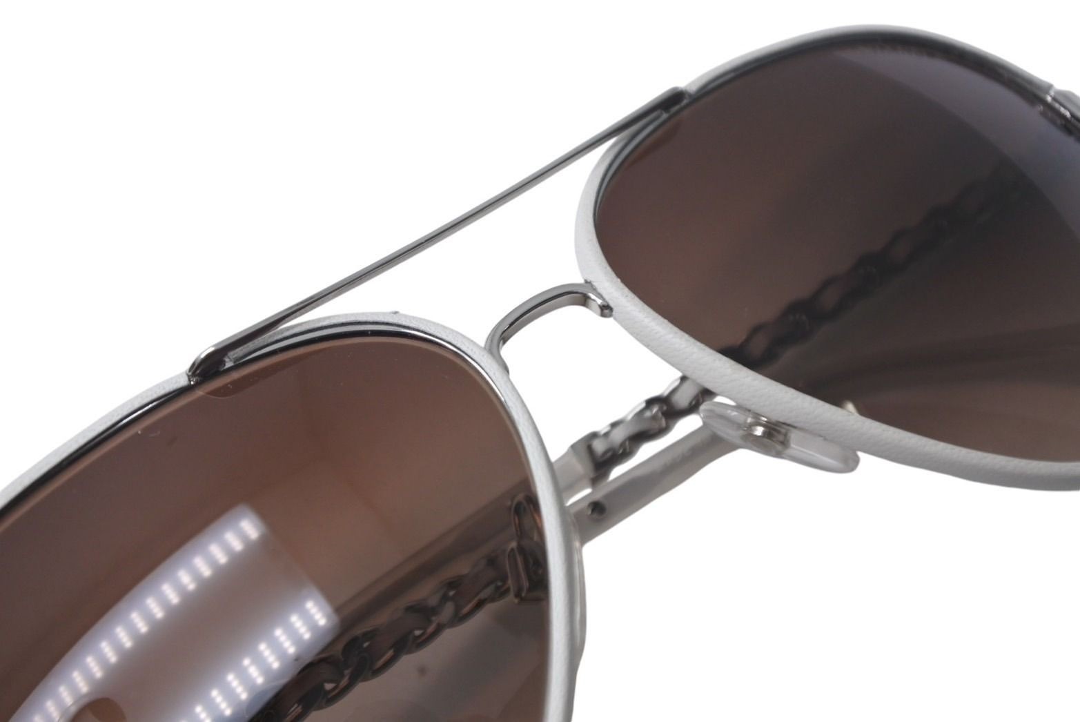 CHANEL Sunglasses 4219-Q c.124/S5 Coco Mark Chain Leather Accessories e433 image 3