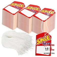 500 Pcs Sale Price Tags with String, 2x3 Inch Blank Retail Price Labels