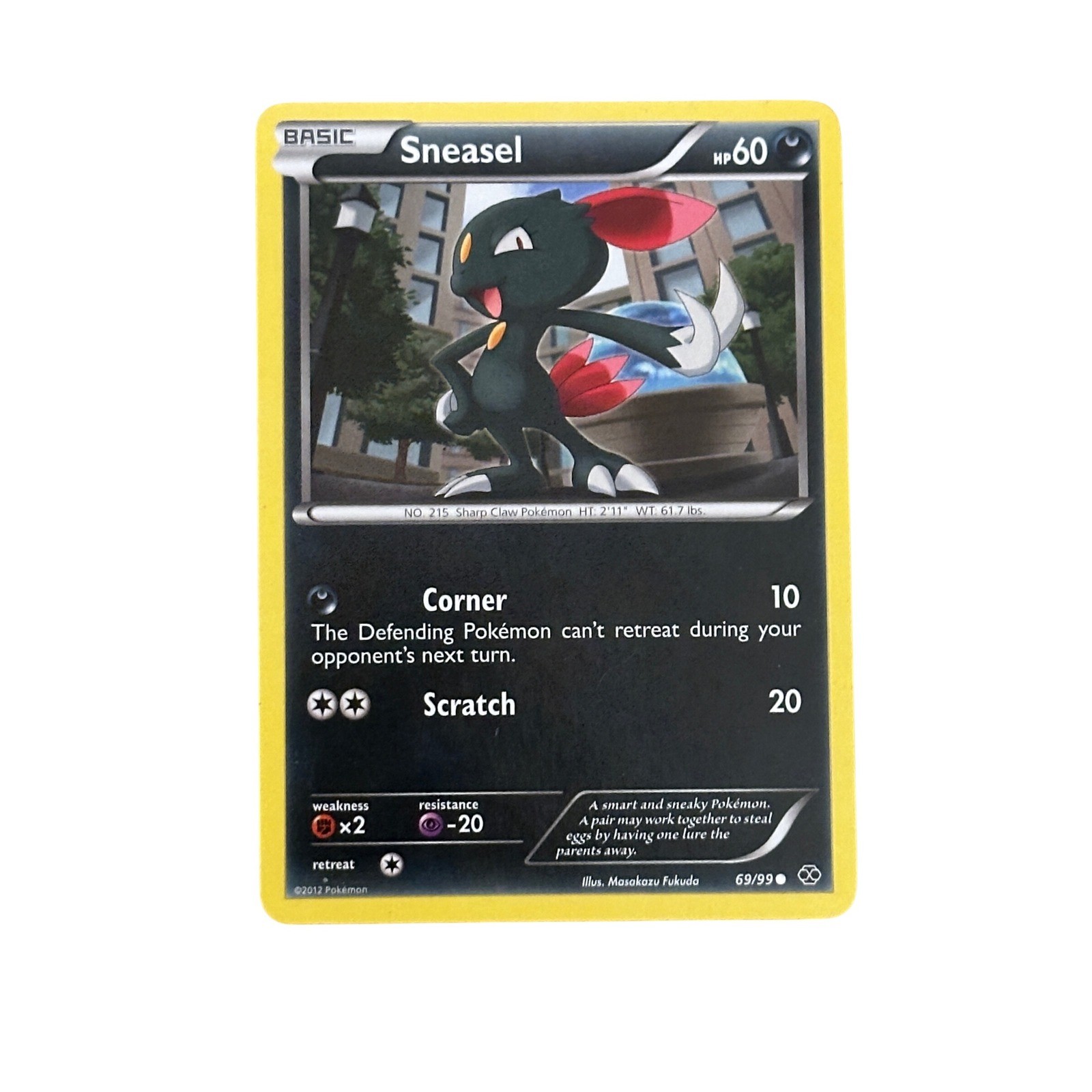 Pokemon Card 2013 Sneasel #69/99 Basic Sharp Claw Pokemon HP 60