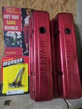 *** RED MOROSO VALVE COVERS & QUICK RELEASE PINS*** READ, USED