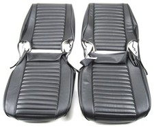 Upholstery Kit - Fits Jeep 1976-86 Cj Low Back Bucket Seats - Black Denim Vinyl