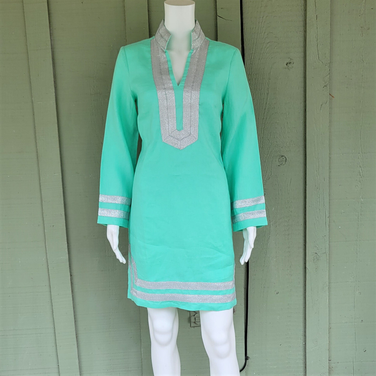 green linen tunic dress Backless Tunic Dress / Sage Green main image 0