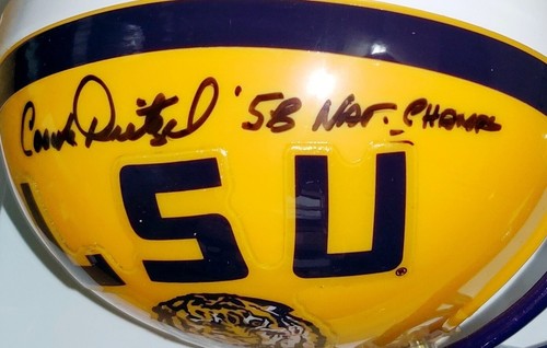 Paul Dietzel Signed LSU Tigers Mini Helmet W/ Inscription PSA/DNA
