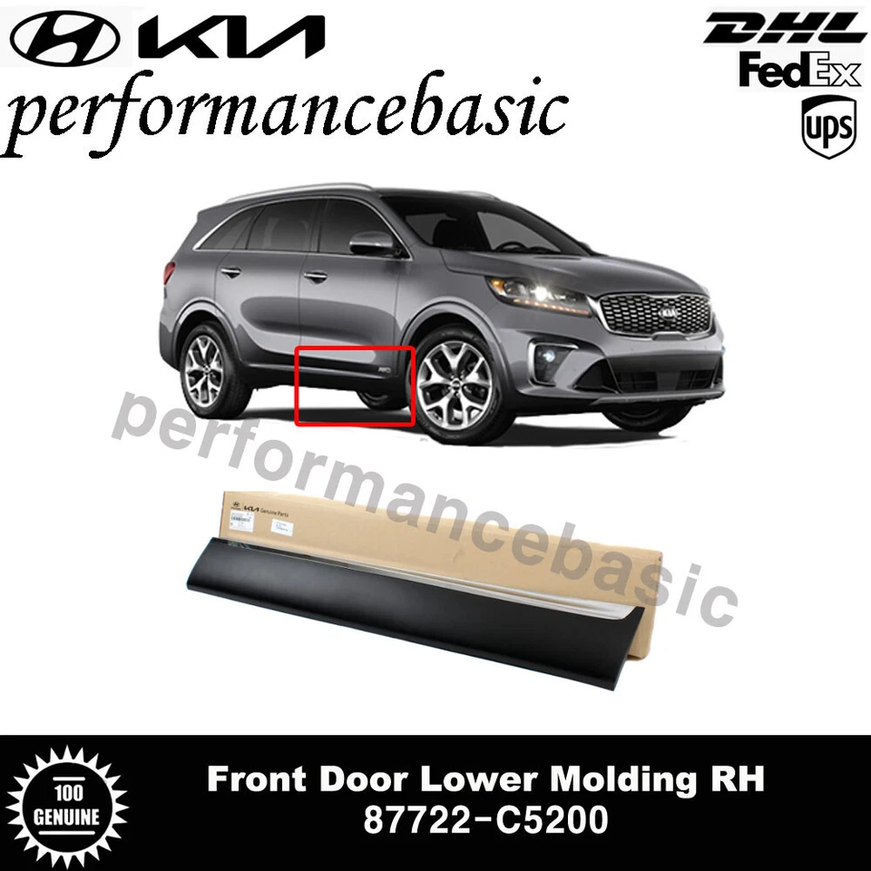 Nueva puerta delantera moldura inferior derecha lado derecho 87722C5200 para Kia Sorento 2016-2020 Foto 2 de 4