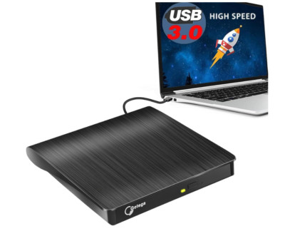 Gotega External Dvd Drive, Usb 3.0 Portable +/-Rw , Dvd Player For Cd Rom Burner