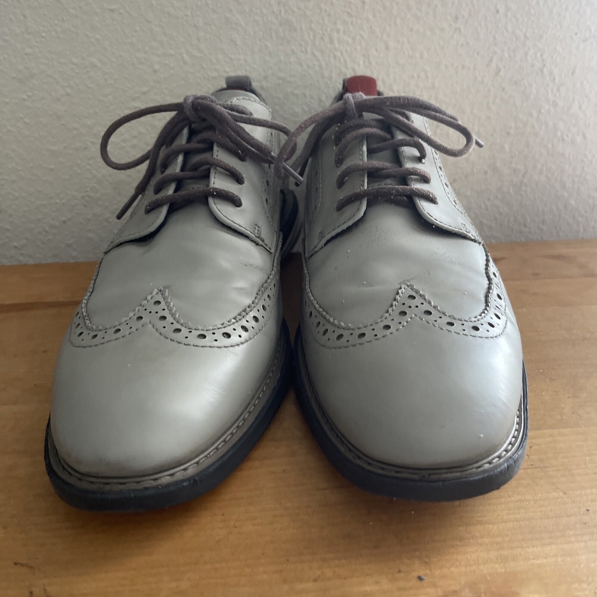 Mens Cole Haan Grand‎ Evolution Grey Leather Wing Tip Oxford Shoes Size 11 M GUC Cole Haan Gray Wingtip Dress Shoes for Men for sale | eBay main image 4