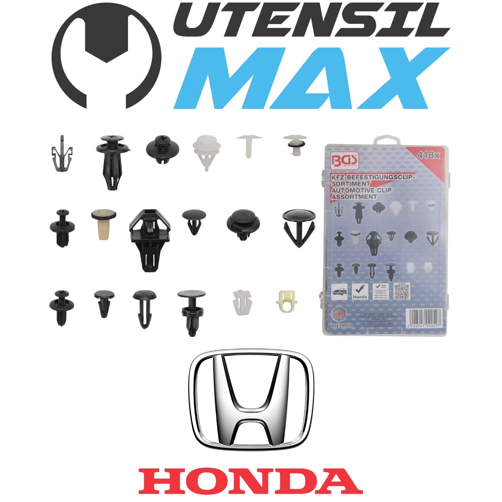 Assortimento Clip Carrozzeria Honda 418 Pezzi | Kit Rivetti Professionali