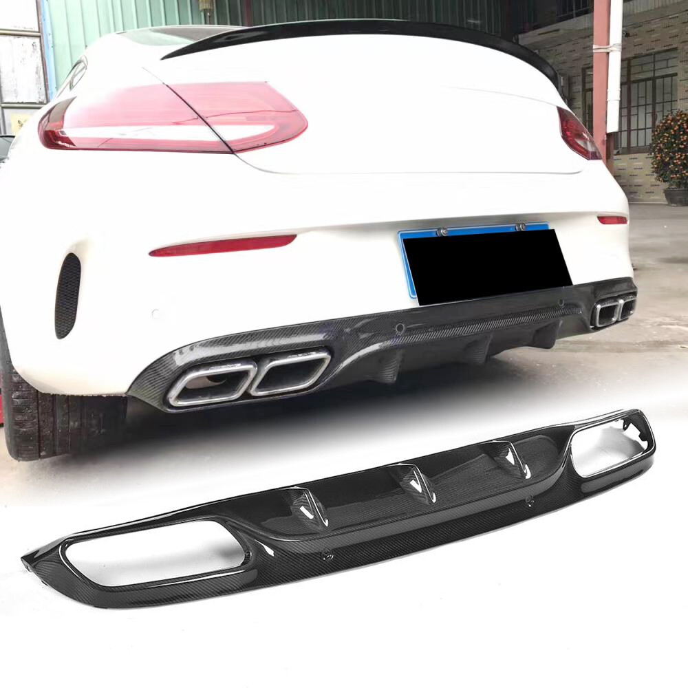 Carbon Fiber Rear Bumper Diffuser Lip for Mercedes C-Class W205 C63  Coupe