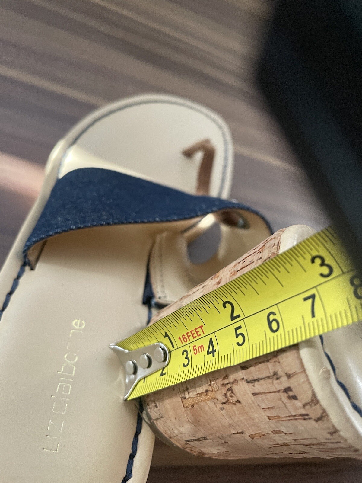 Liz Claiborne Denim Women’s Sandals Size 7 1/2 2.5 wedge heel. Pre