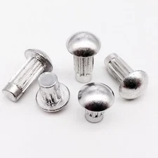100pcs M2 M2.5 M3 M4 GB827 Aluminum Button Round Head Knurled Shank Solid Rivet
