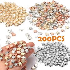 200PCS Celestial Star Spacer Loose Beads for DIY Crafts Jewelry Earring Making