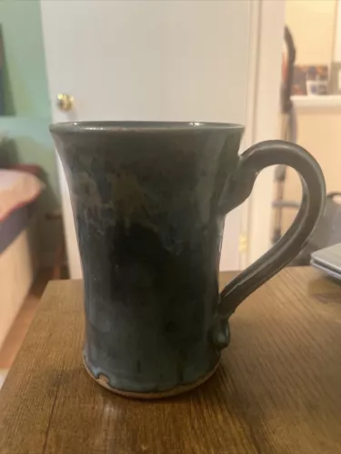 Owens Pottery “Original” Seagrove NC Hand Thrown Drip Gaze 14 oz  Coffee Mug 