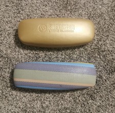 Golden And Multicolor Eyeglasses Hard Cases In Excellent Condition