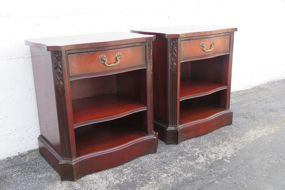 Mesitas de noche altas grandes blancas para muebles un par 4894 Foto 3 de 4